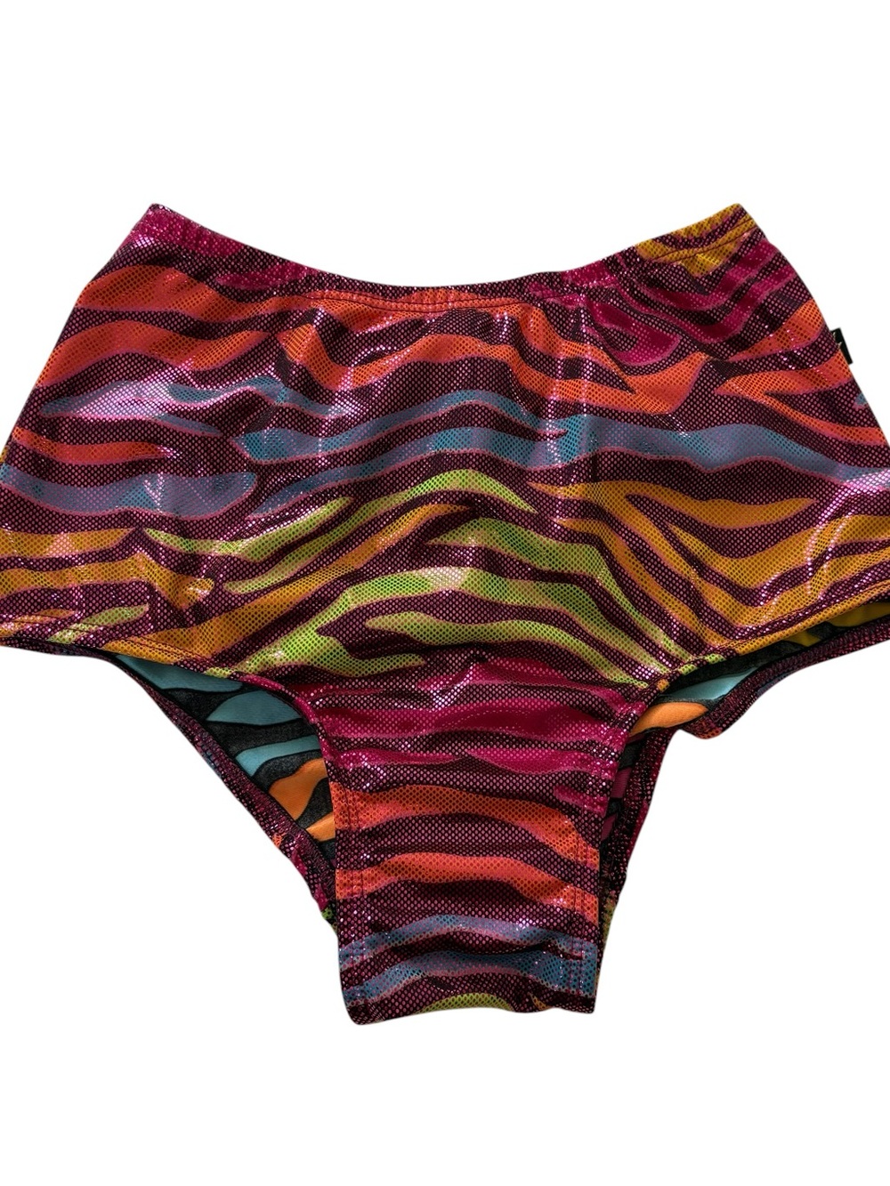Cleo the Hurricane High Waist Scrunch Underwear Pole Dancer Rainbow Zebra Print